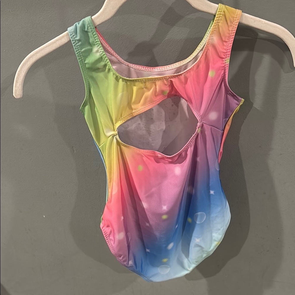 Sparkling Arshiner Rainbow Ombre Leotard with Rhinestones size 130 or 8/9 - Picture 4 of 4